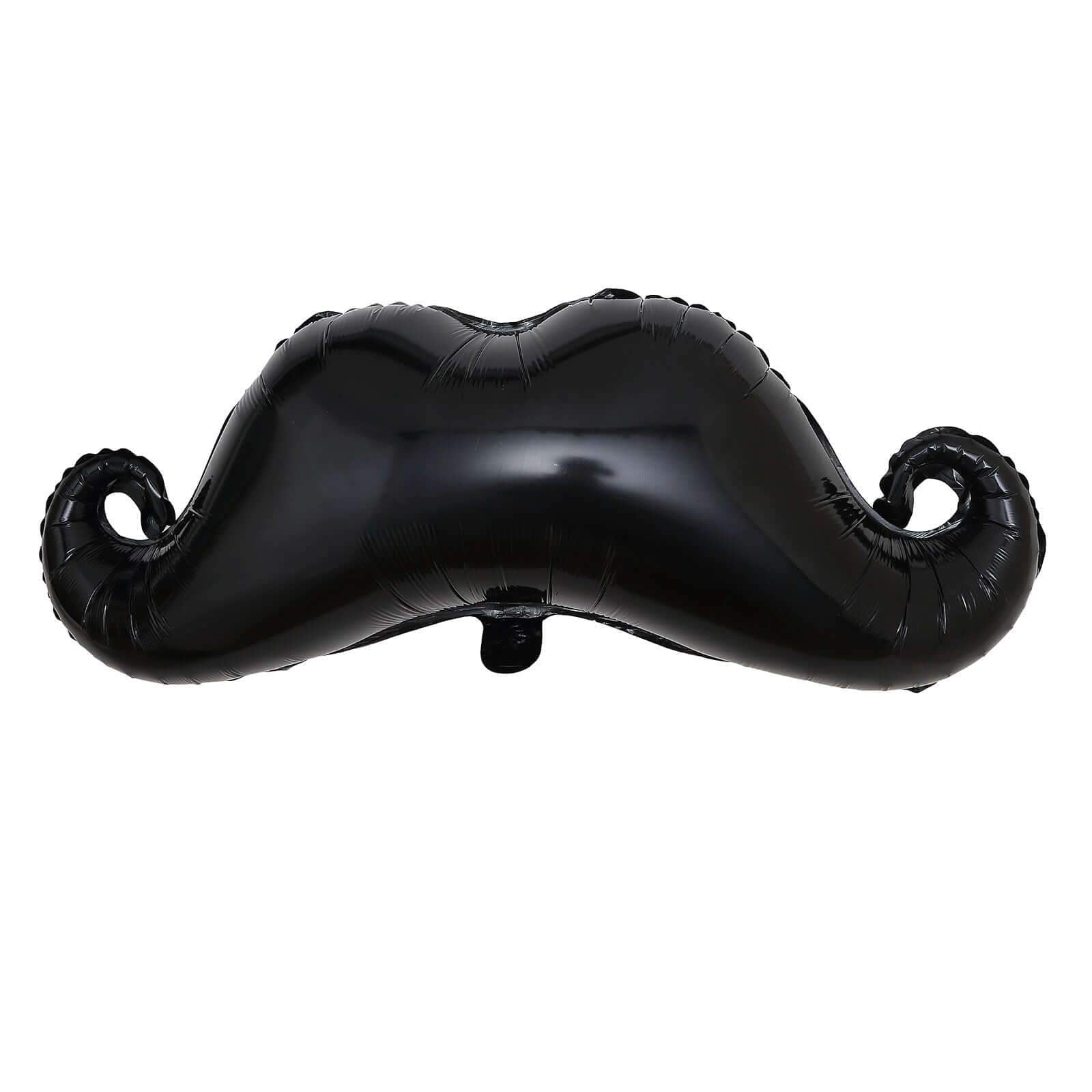 31" Black Mustache Shaped Mylar Balloon, Foil Party Balloons - Linen Luxes