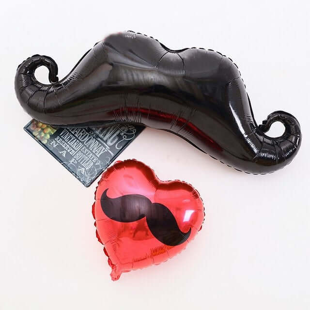 31" Black Mustache Shaped Mylar Balloon, Foil Party Balloons - Linen Luxes