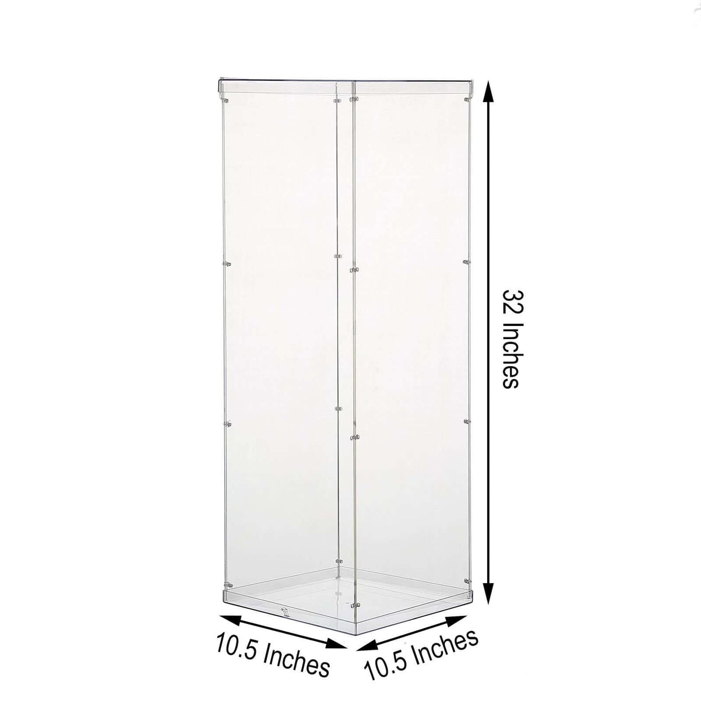 32" Clear Acrylic Display Box, Transparent Pedestal Riser with Interchangeable Lid and Base - Linen Luxes