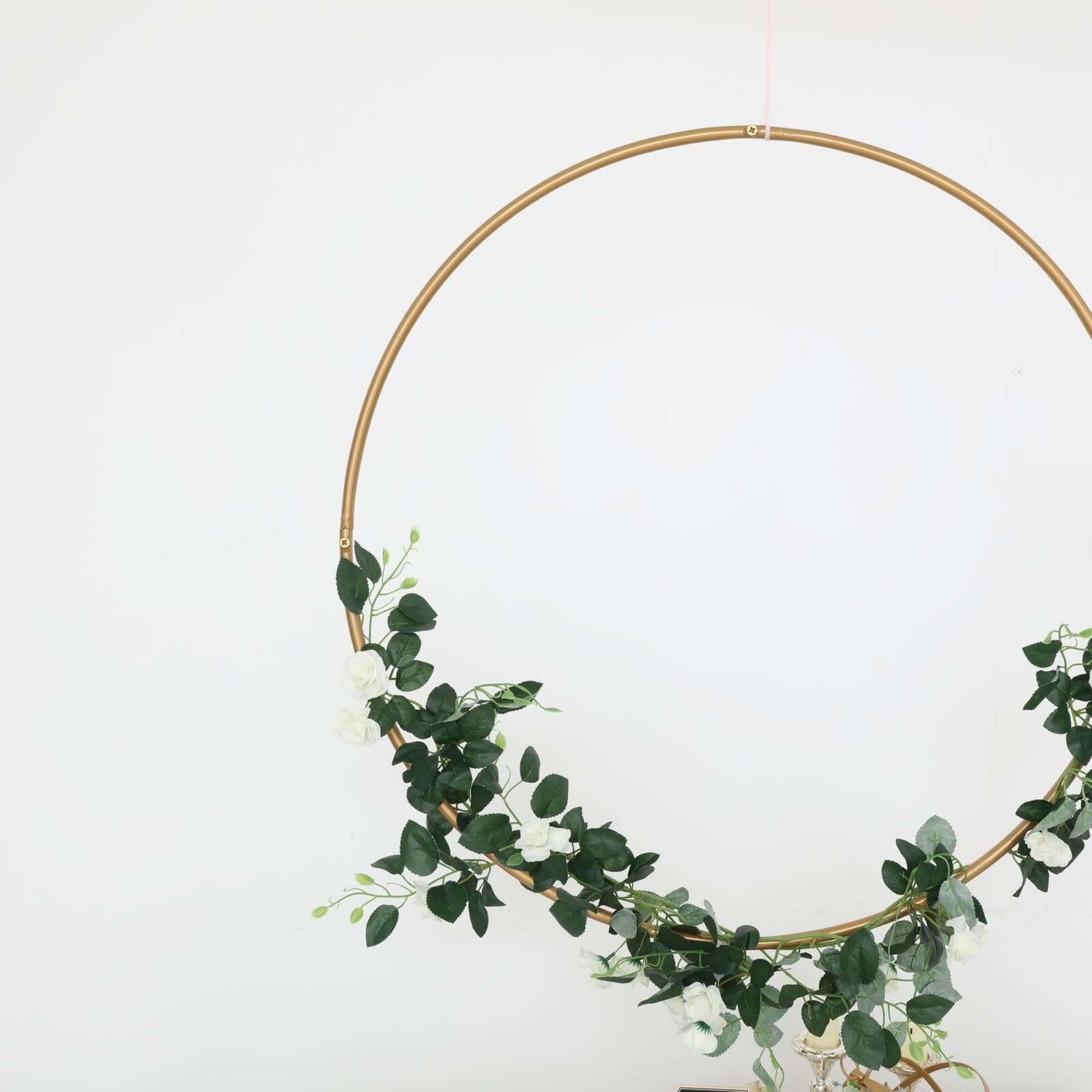 32" Gold Heavy Duty Metal Hoop Wreath, Floral Hoop - Linen Luxes