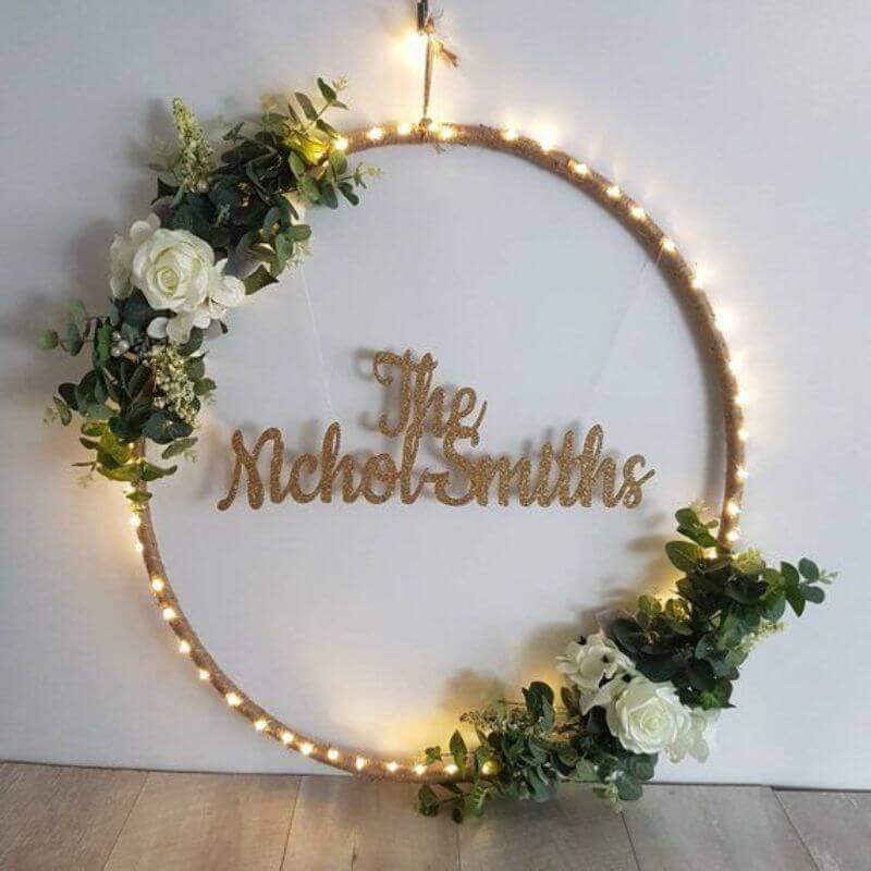 32" Gold Heavy Duty Metal Hoop Wreath, Floral Hoop - Linen Luxes