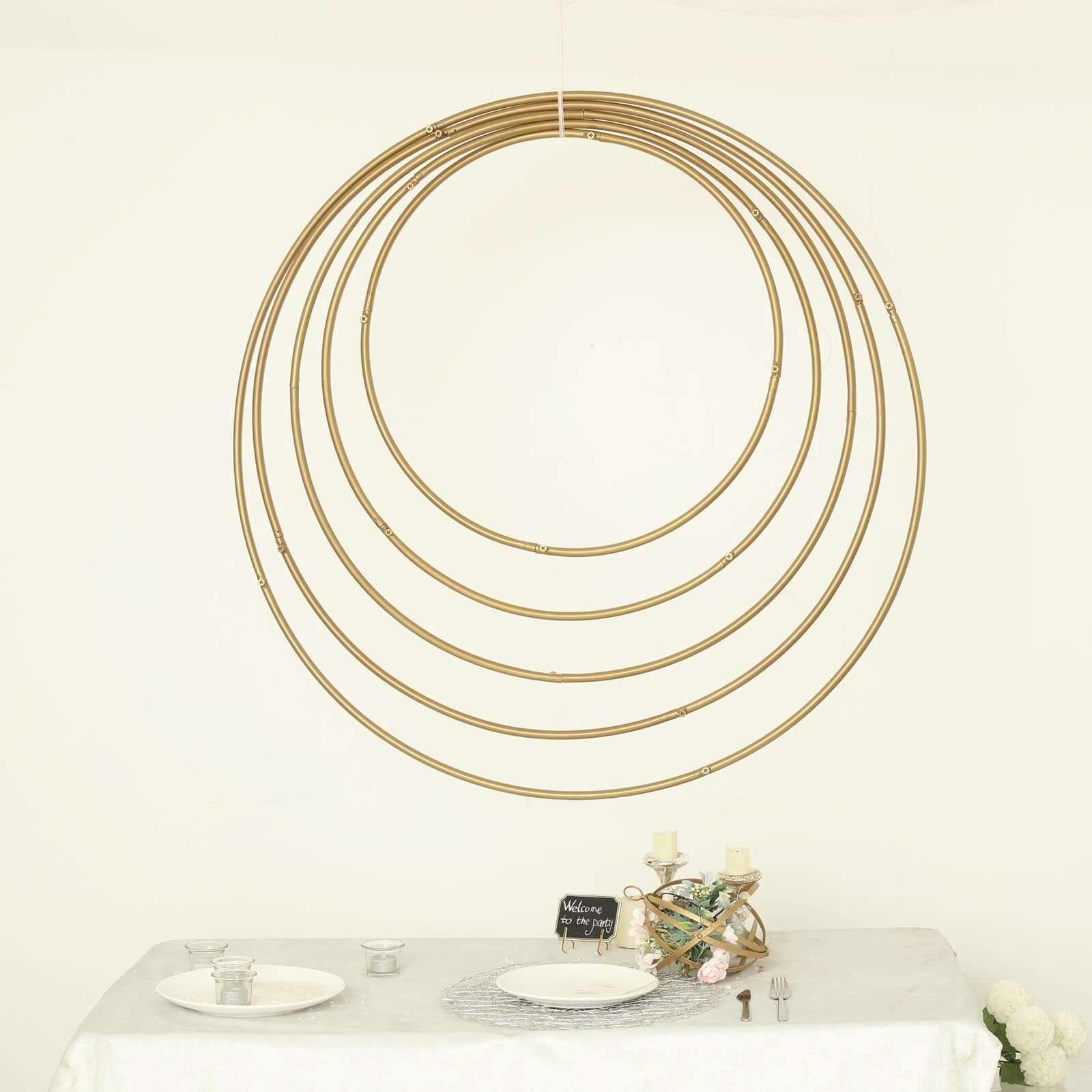 32" Gold Heavy Duty Metal Hoop Wreath, Floral Hoop - Linen Luxes