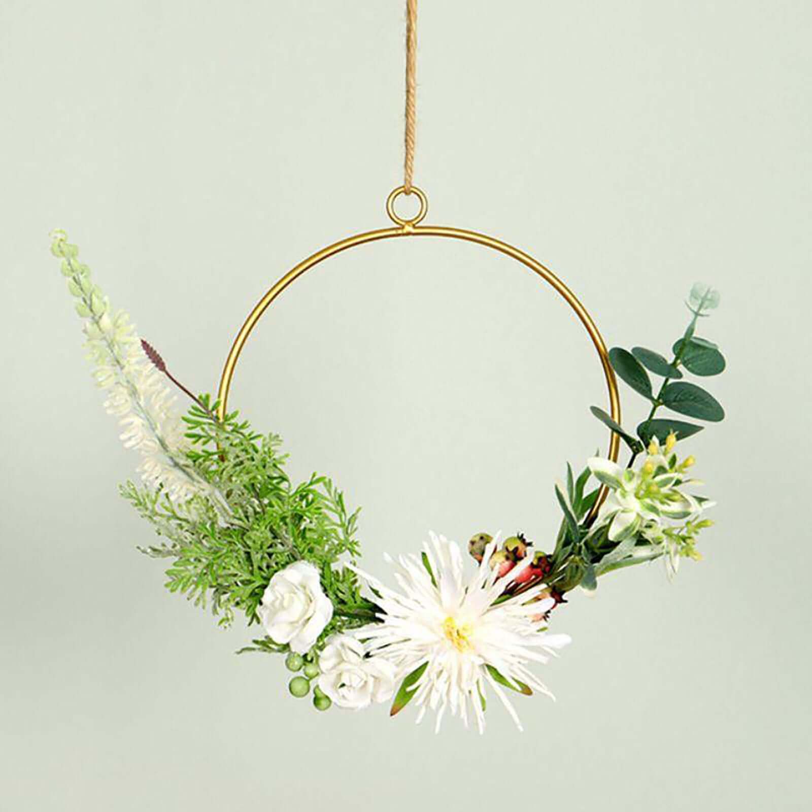 32" Gold Heavy Duty Metal Hoop Wreath, Floral Hoop - Linen Luxes