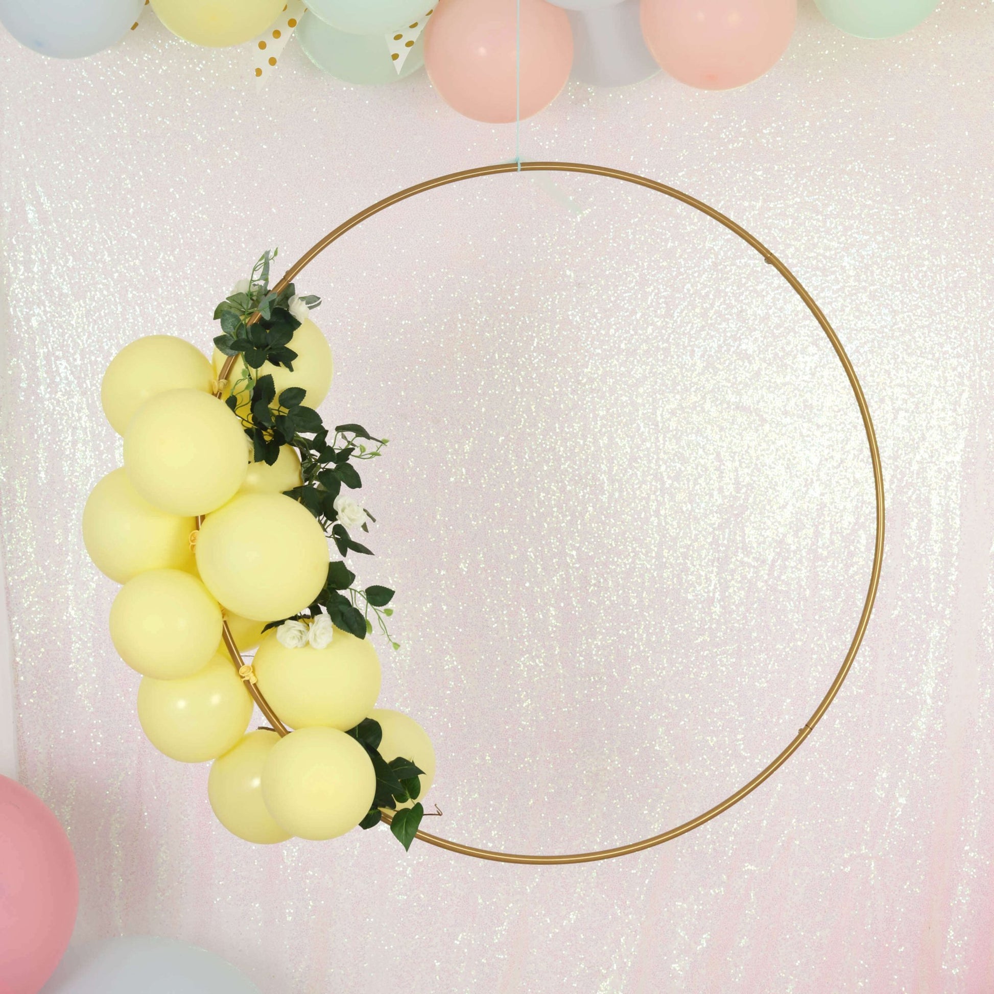 32" Gold Heavy Duty Metal Hoop Wreath, Floral Hoop - Linen Luxes