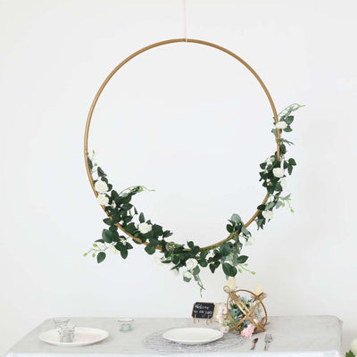 32" Gold Heavy Duty Metal Hoop Wreath, Floral Hoop - Linen Luxes