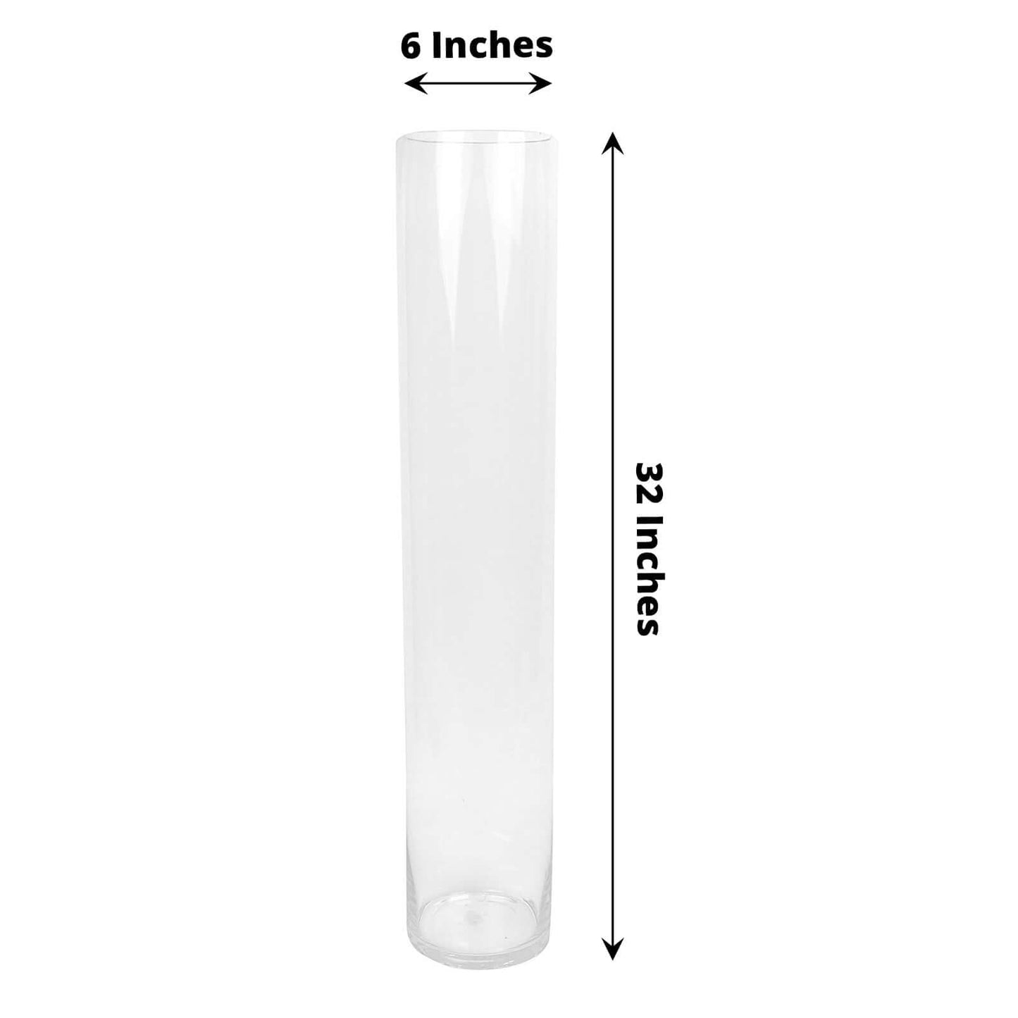 2-Pack Glass Flower Vases Cylinder Design Heavy Duty Clear - Stylish Centerpieces for Weddings 32"