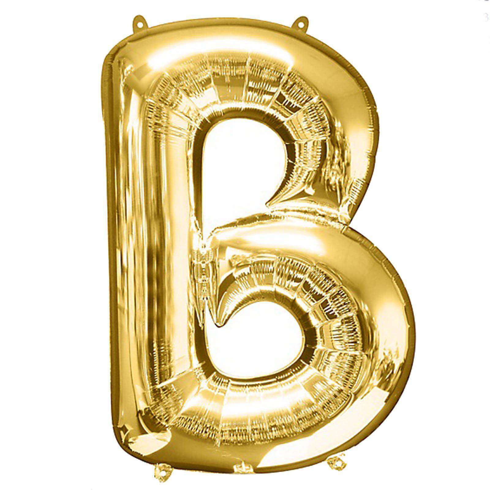 35" Gold Letter and Number Balloons, Shiny Metallic Mylar Foil Helium Air Balloons - Linen Luxes