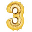 35" Gold Letter and Number Balloons, Shiny Metallic Mylar Foil Helium Air Balloons - Linen Luxes