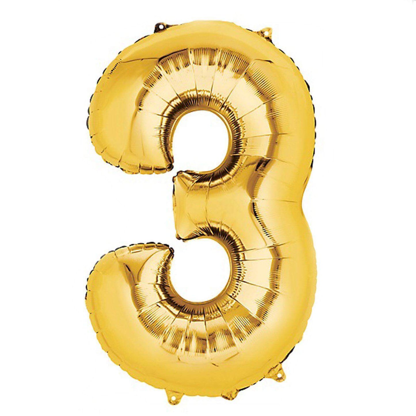 35" Gold Letter and Number Balloons, Shiny Metallic Mylar Foil Helium Air Balloons - Linen Luxes