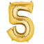 35" Gold Letter and Number Balloons, Shiny Metallic Mylar Foil Helium Air Balloons - Linen Luxes