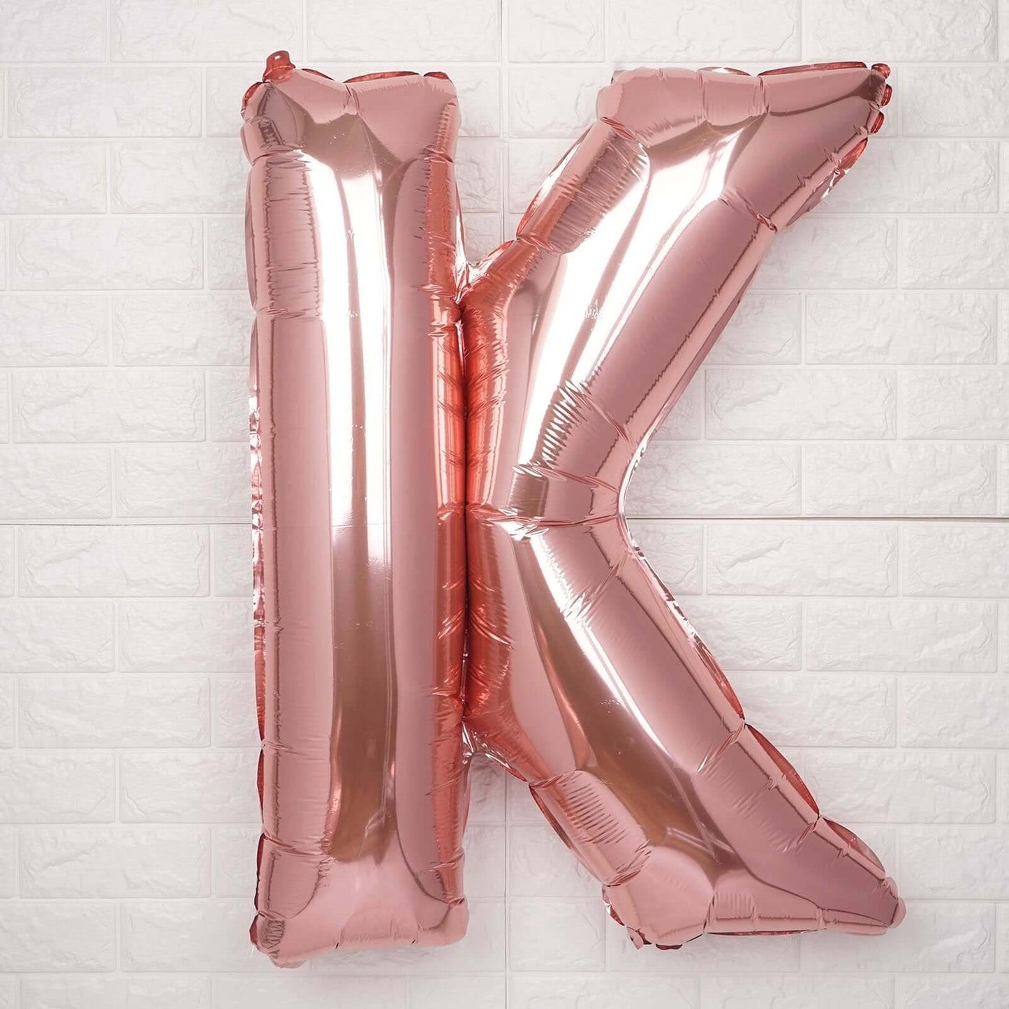 35" Rose Gold Letter and Number Balloons, Metallic Mylar Foil Helium Air Balloons - Linen Luxes
