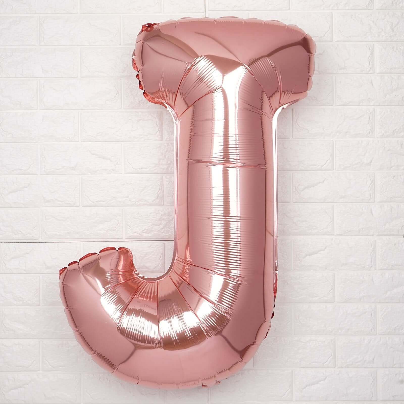 35" Rose Gold Letter and Number Balloons, Metallic Mylar Foil Helium Air Balloons - Linen Luxes