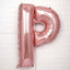 35" Rose Gold Letter and Number Balloons, Metallic Mylar Foil Helium Air Balloons - Linen Luxes