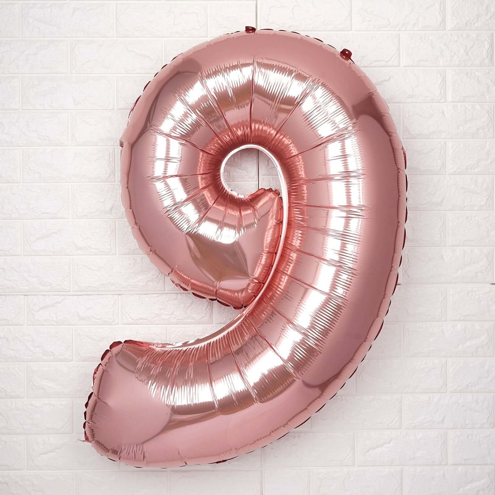 35" Rose Gold Letter and Number Balloons, Metallic Mylar Foil Helium Air Balloons - Linen Luxes