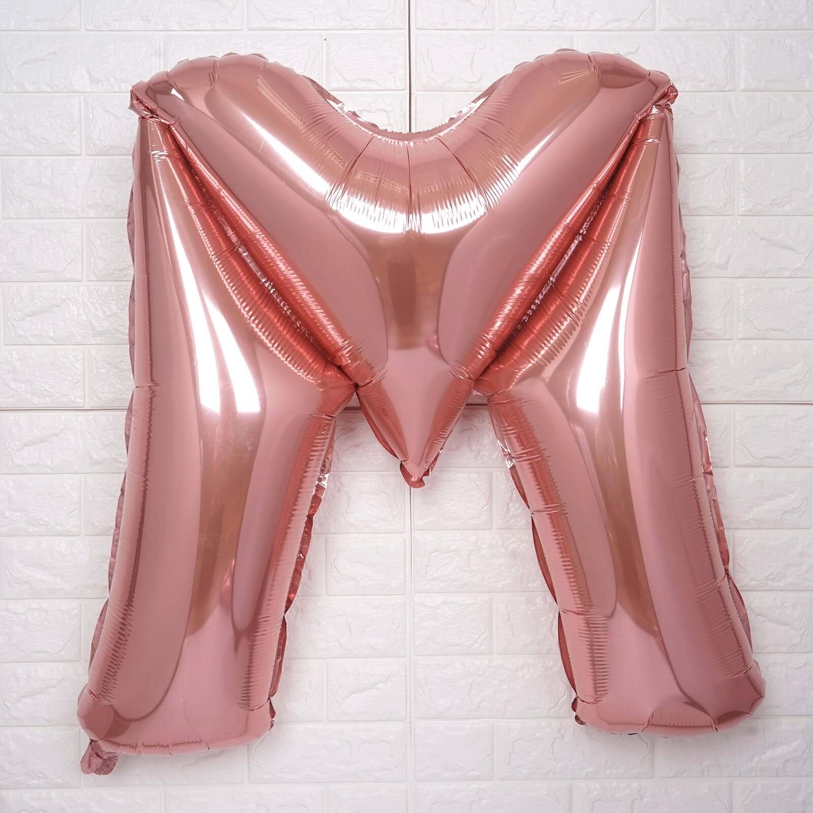 35" Rose Gold Letter and Number Balloons, Metallic Mylar Foil Helium Air Balloons - Linen Luxes