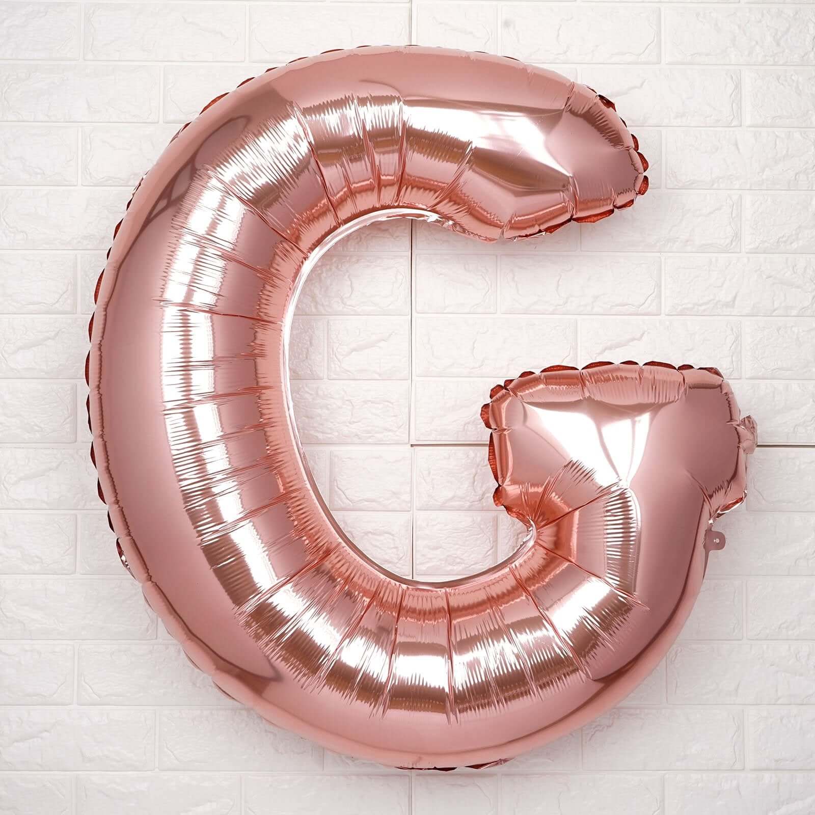 35" Rose Gold Letter and Number Balloons, Metallic Mylar Foil Helium Air Balloons - Linen Luxes