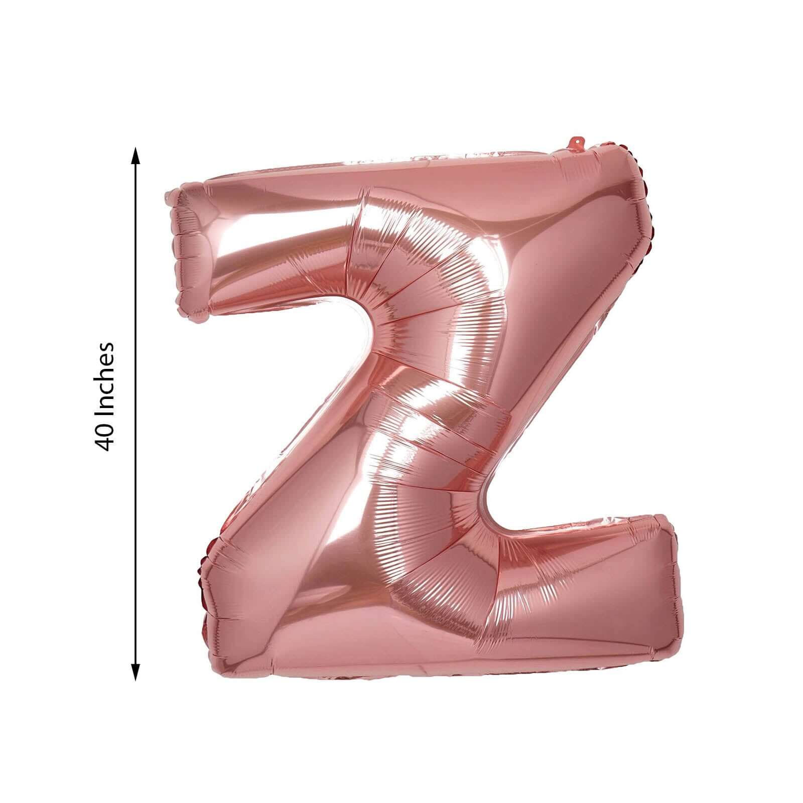 35" Rose Gold Letter and Number Balloons, Metallic Mylar Foil Helium Air Balloons - Linen Luxes
