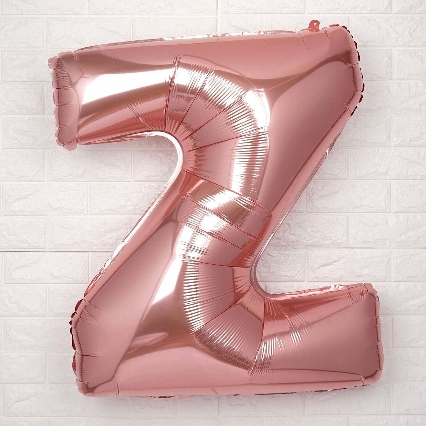 35" Rose Gold Letter and Number Balloons, Metallic Mylar Foil Helium Air Balloons - Linen Luxes