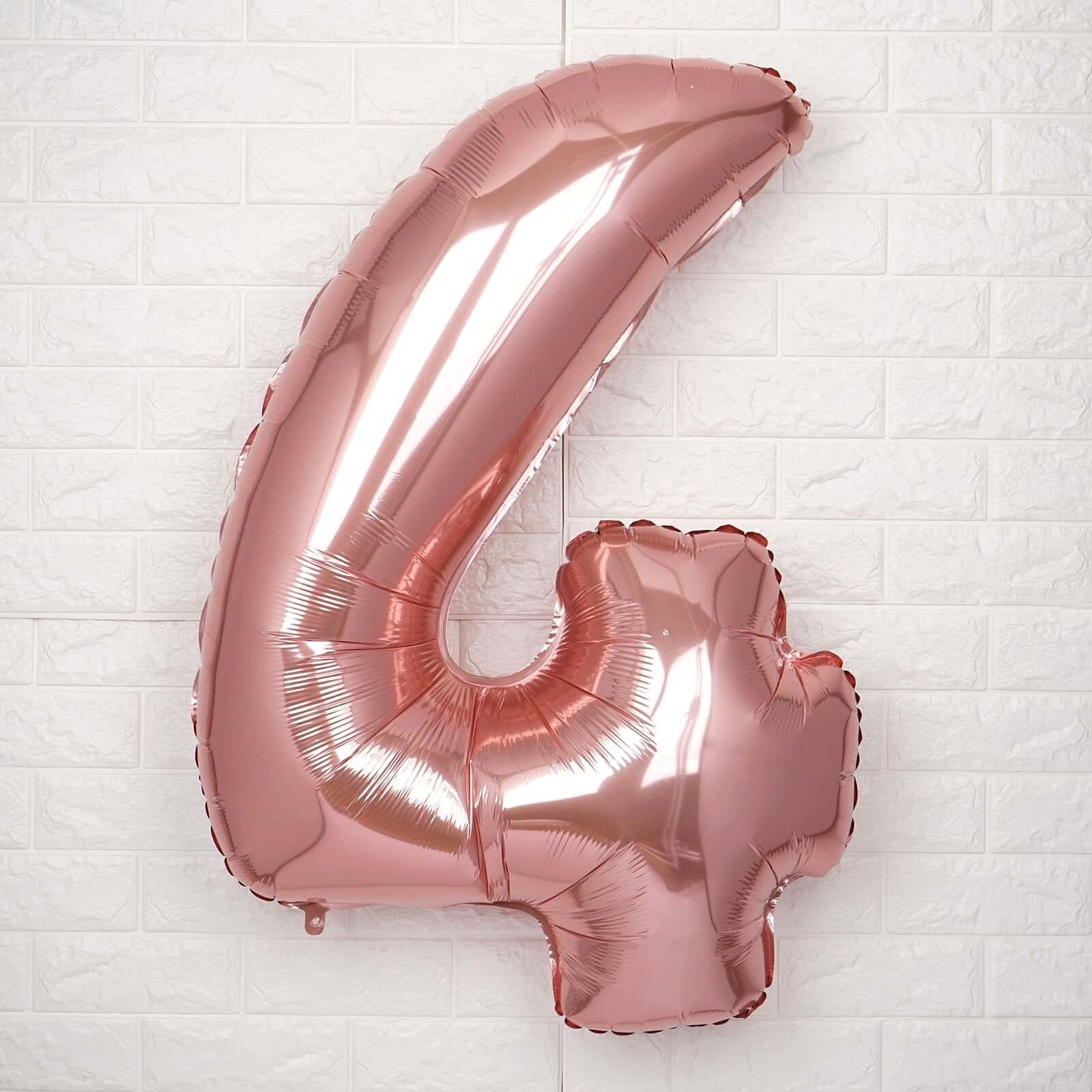 35" Rose Gold Letter and Number Balloons, Metallic Mylar Foil Helium Air Balloons - Linen Luxes