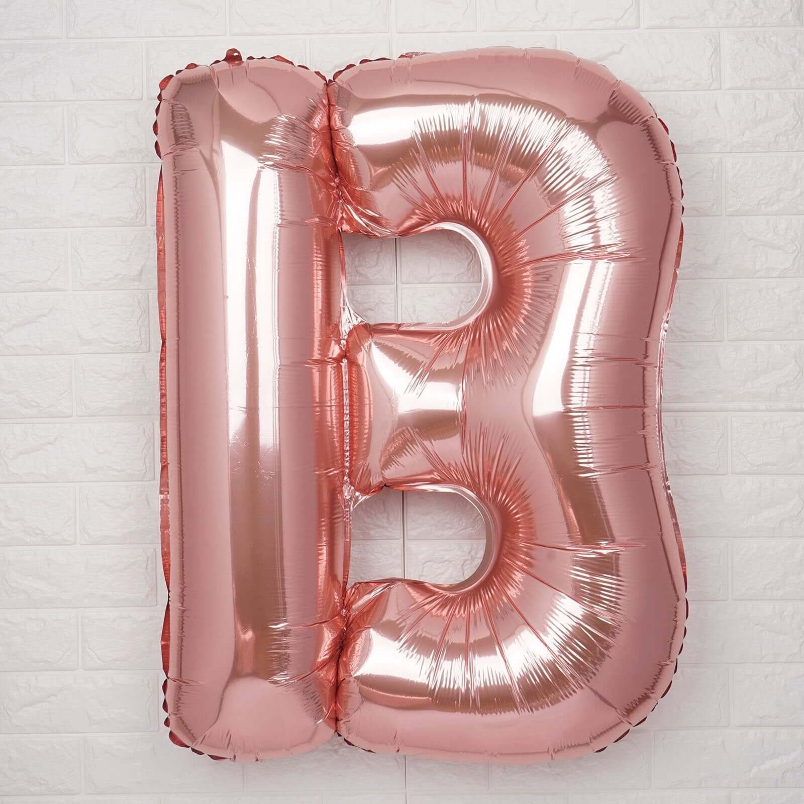 35" Rose Gold Letter and Number Balloons, Metallic Mylar Foil Helium Air Balloons - Linen Luxes