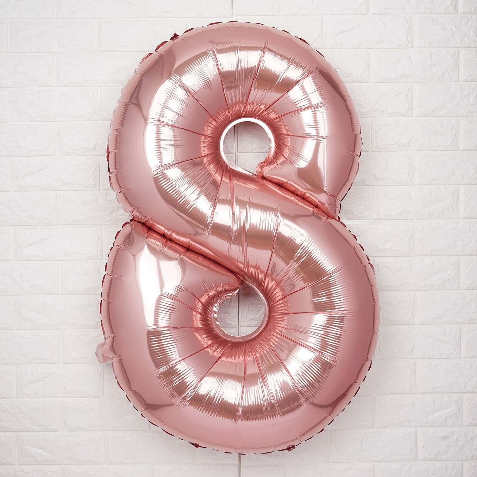 35" Rose Gold Letter and Number Balloons, Metallic Mylar Foil Helium Air Balloons - Linen Luxes