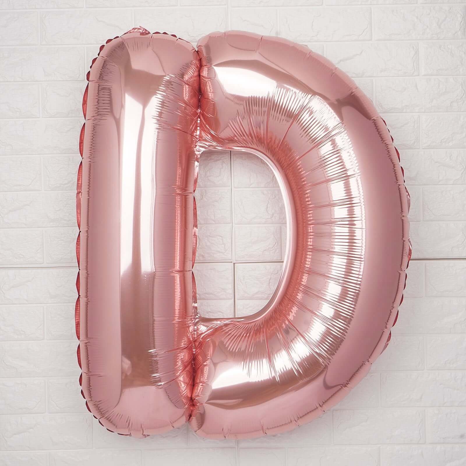 35" Rose Gold Letter and Number Balloons, Metallic Mylar Foil Helium Air Balloons - Linen Luxes