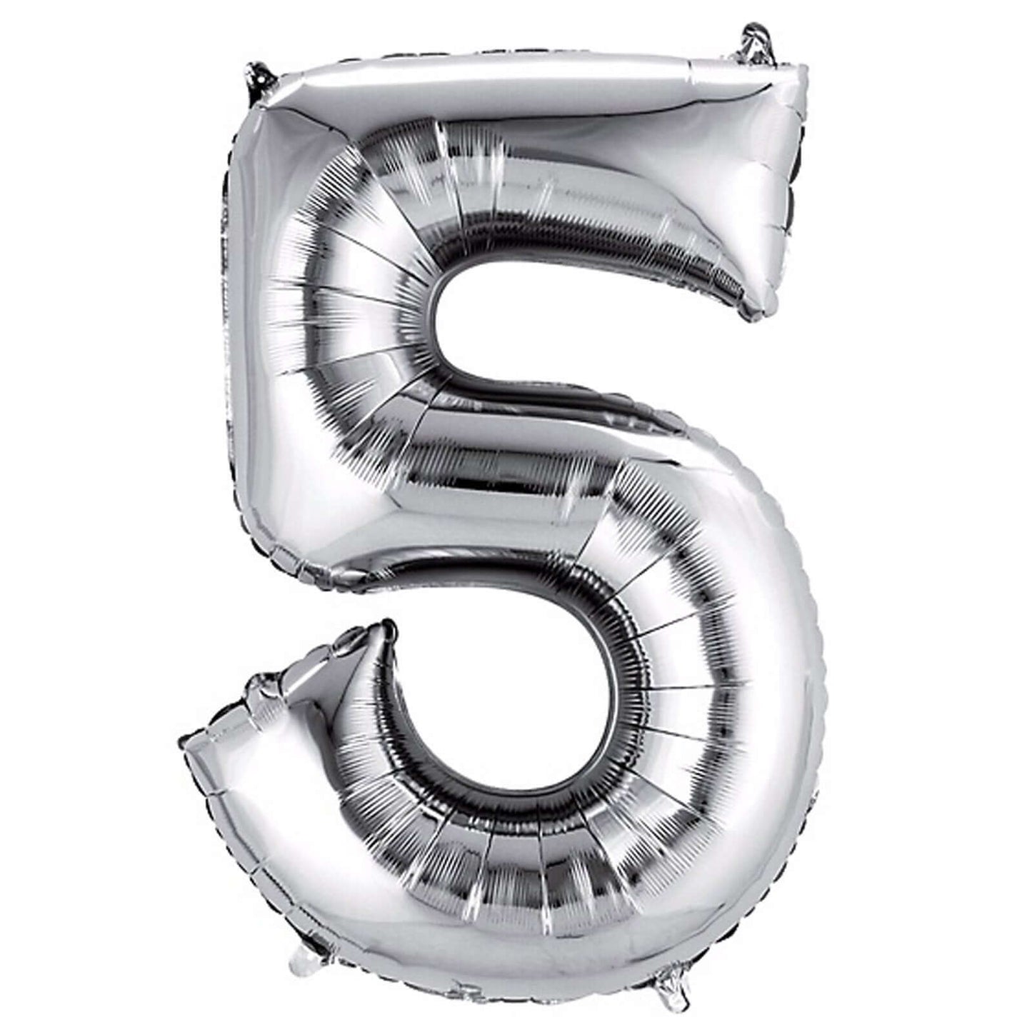 35" Silver Letter and Number Balloons, Metallic Mylar Foil Helium Air Balloons - Linen Luxes