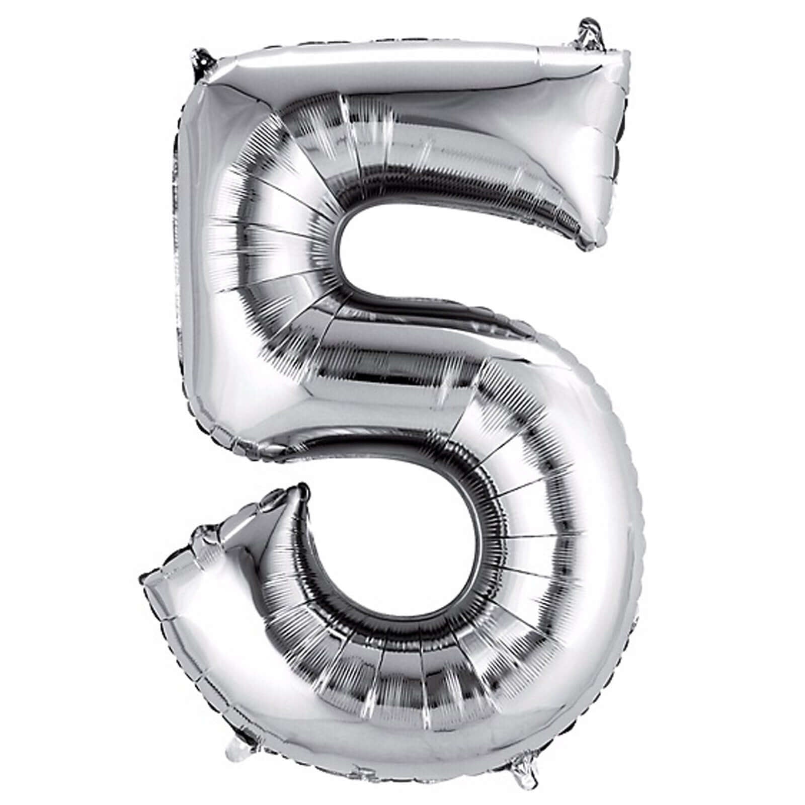 35" Silver Letter and Number Balloons, Metallic Mylar Foil Helium Air Balloons - Linen Luxes