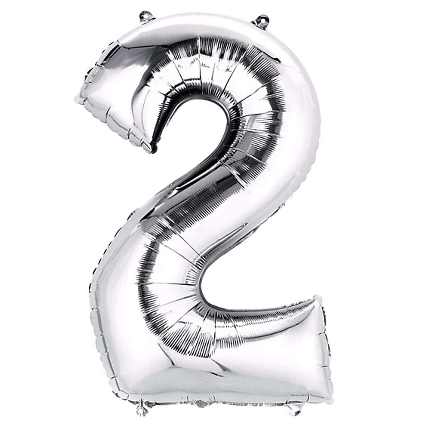 35" Silver Letter and Number Balloons, Metallic Mylar Foil Helium Air Balloons - Linen Luxes