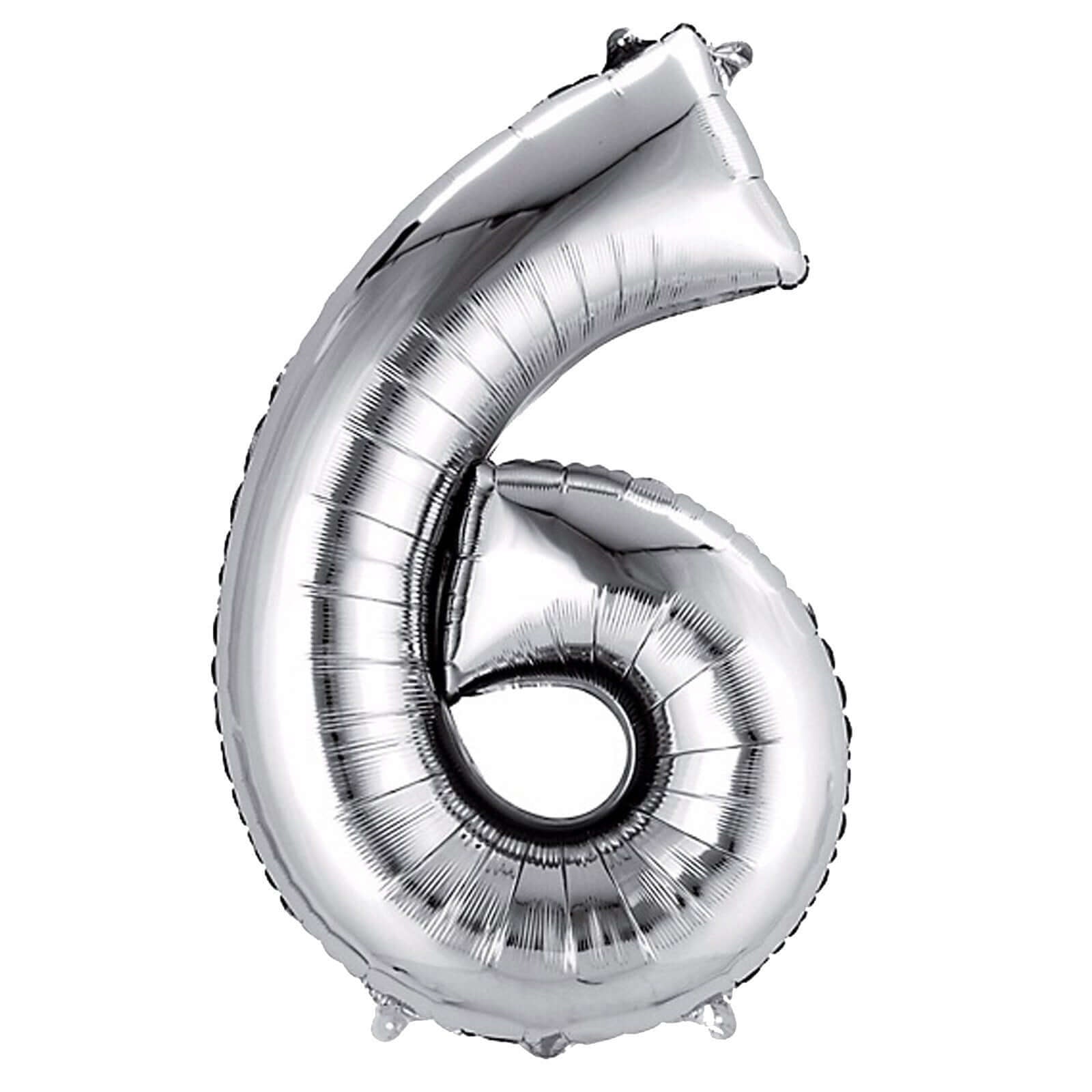 35" Silver Letter and Number Balloons, Metallic Mylar Foil Helium Air Balloons - Linen Luxes