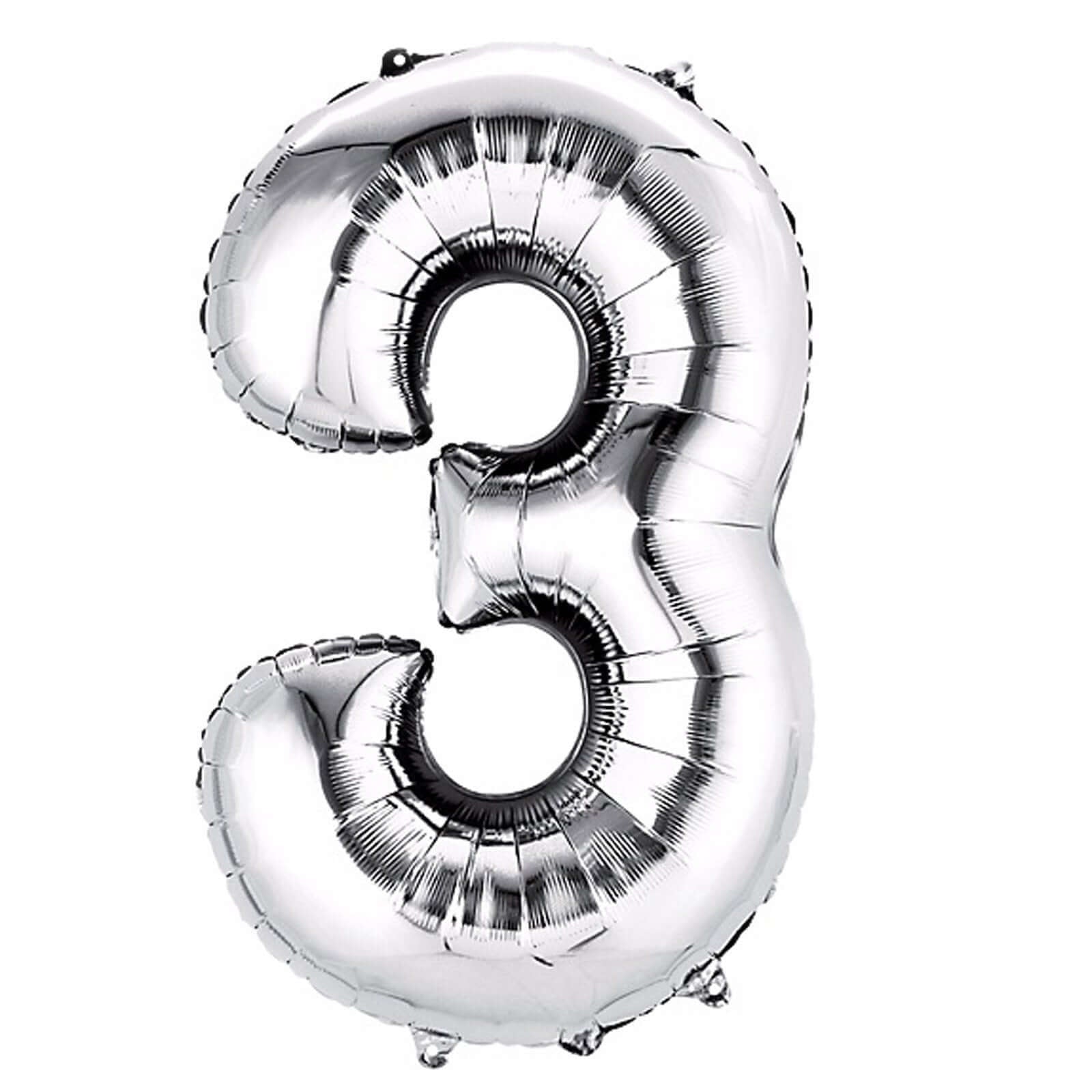 35" Silver Letter and Number Balloons, Metallic Mylar Foil Helium Air Balloons - Linen Luxes