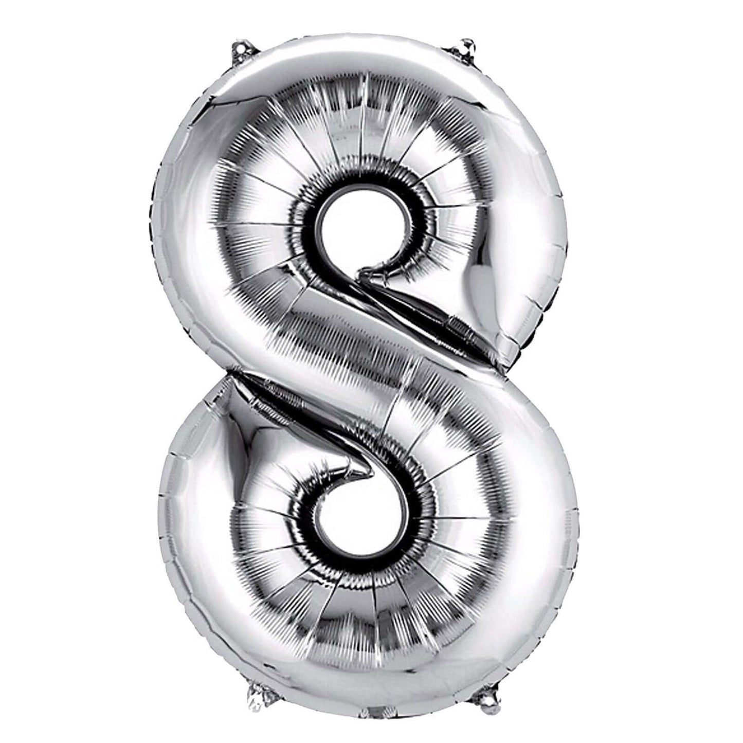 35" Silver Letter and Number Balloons, Metallic Mylar Foil Helium Air Balloons - Linen Luxes
