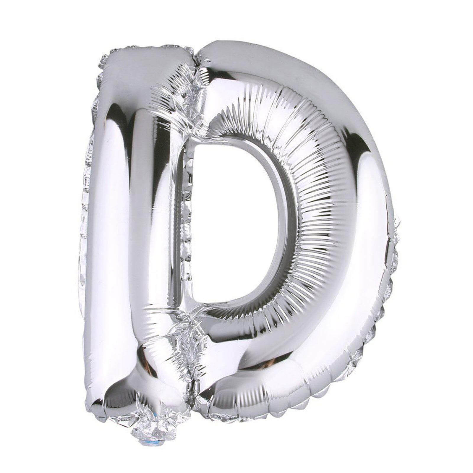 35" Silver Letter and Number Balloons, Metallic Mylar Foil Helium Air Balloons - Linen Luxes