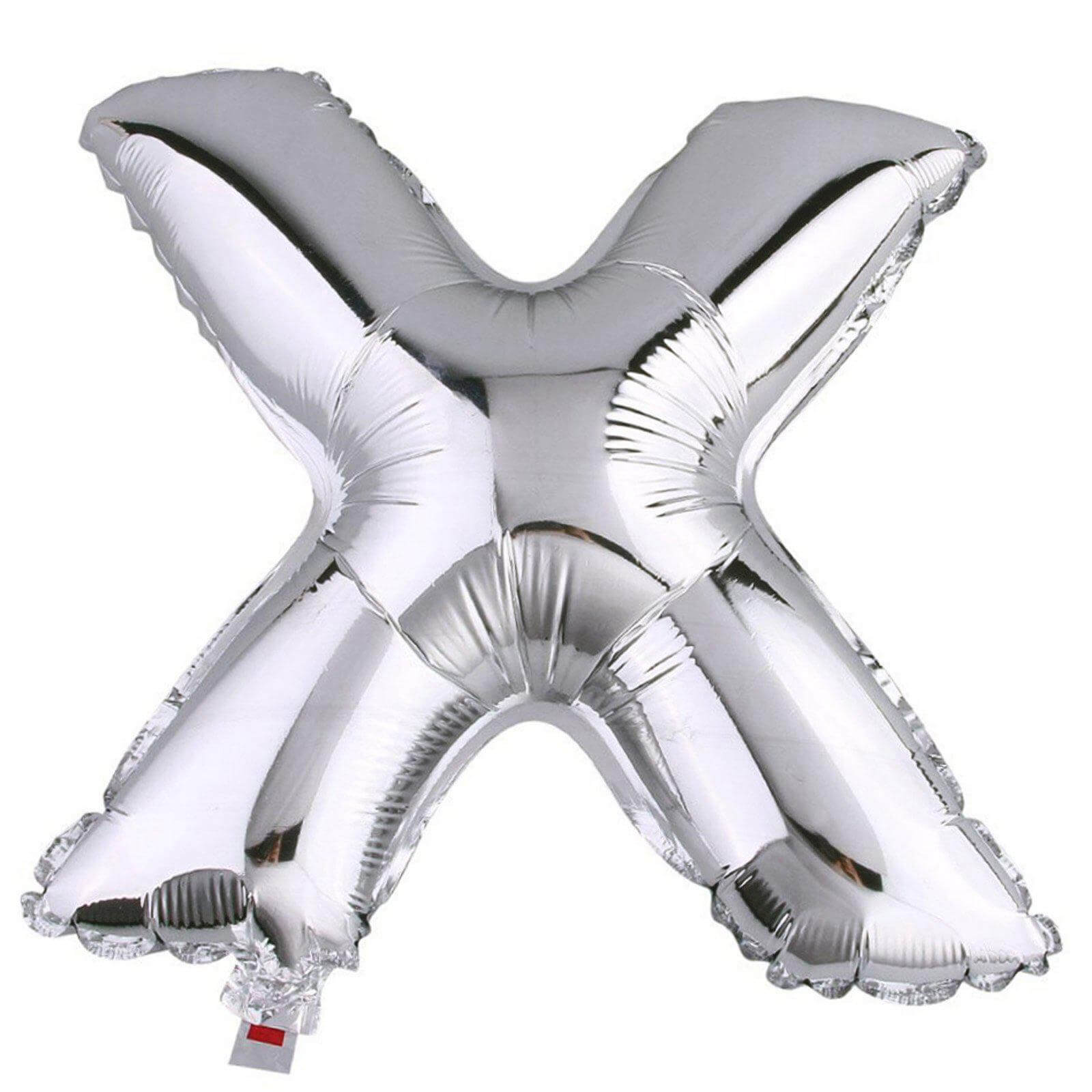 35" Silver Letter and Number Balloons, Metallic Mylar Foil Helium Air Balloons - Linen Luxes