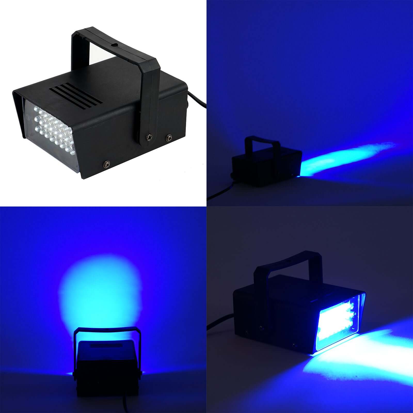 35W Mini Bright Blue Strobe Light with 24 LEDs, Stage Backdrop Uplight with Variable Flash & Speed Control - Linen Luxes