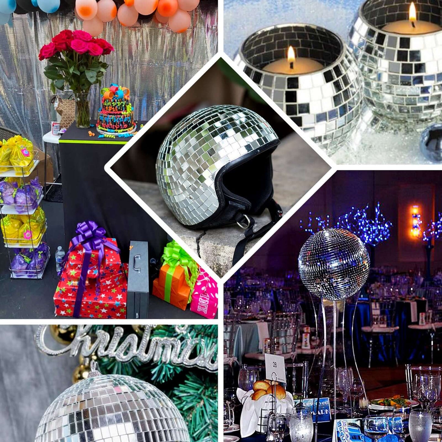 35"x10 Yards Silver Metallic Foil Disco Ball Mirror Fabric By The Bolt, DIY Craft Fabric Roll - Linen Luxes