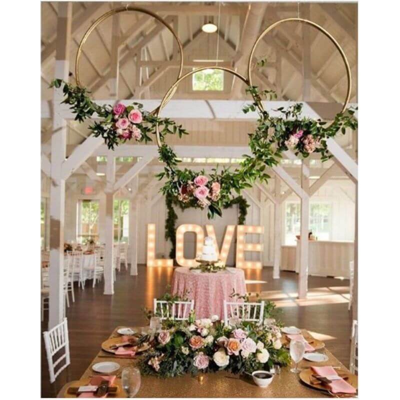 36" Gold Heavy Duty Metal Hoop Wreath, Floral Hoop - Linen Luxes