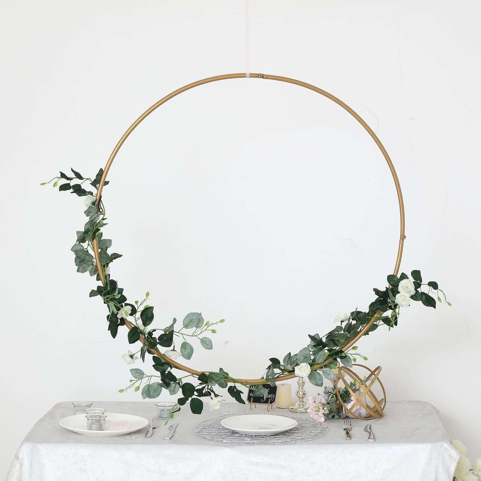 36" Gold Heavy Duty Metal Hoop Wreath, Floral Hoop - Linen Luxes