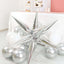 36 Pack Metallic Silver DIY Mylar Foil Starburst Cone Balloons, 3D Explosion Star Party Balloons Kit - Customizable