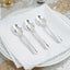 36 - Pack Plastic Tea Coffee Spoons Light Silver Heavy Duty with Fluted Handles - Durable Disposable Cutlery 5" - Linen Luxes