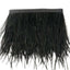 39" Black Real Ostrich Feather Fringe Trim With Satin Ribbon Tape - Linen Luxes