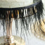 39" Black Real Ostrich Feather Fringe Trim With Satin Ribbon Tape - Linen Luxes