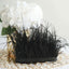 39" Black Real Ostrich Feather Fringe Trim With Satin Ribbon Tape - Linen Luxes