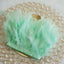 39" Mint Real Turkey Feather Fringe Trim With Satin Ribbon Tape - Linen Luxes