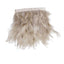 39" Natural Real Turkey Feather Fringe Trim With Satin Ribbon Tape - Linen Luxes