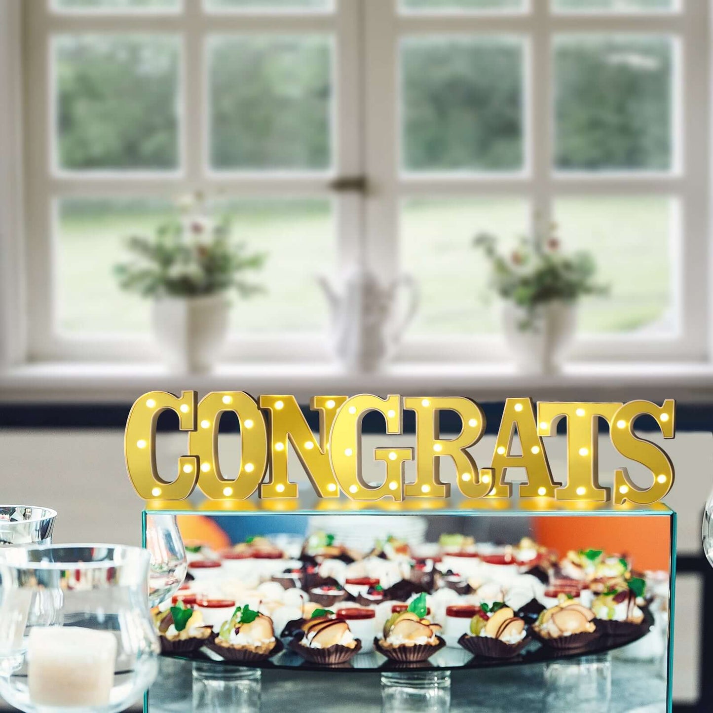 3D Marquee Letter "C" Warm White 5 LED Lights Gold - Chic Light - Up Decor for Events 6" - Linen Luxes