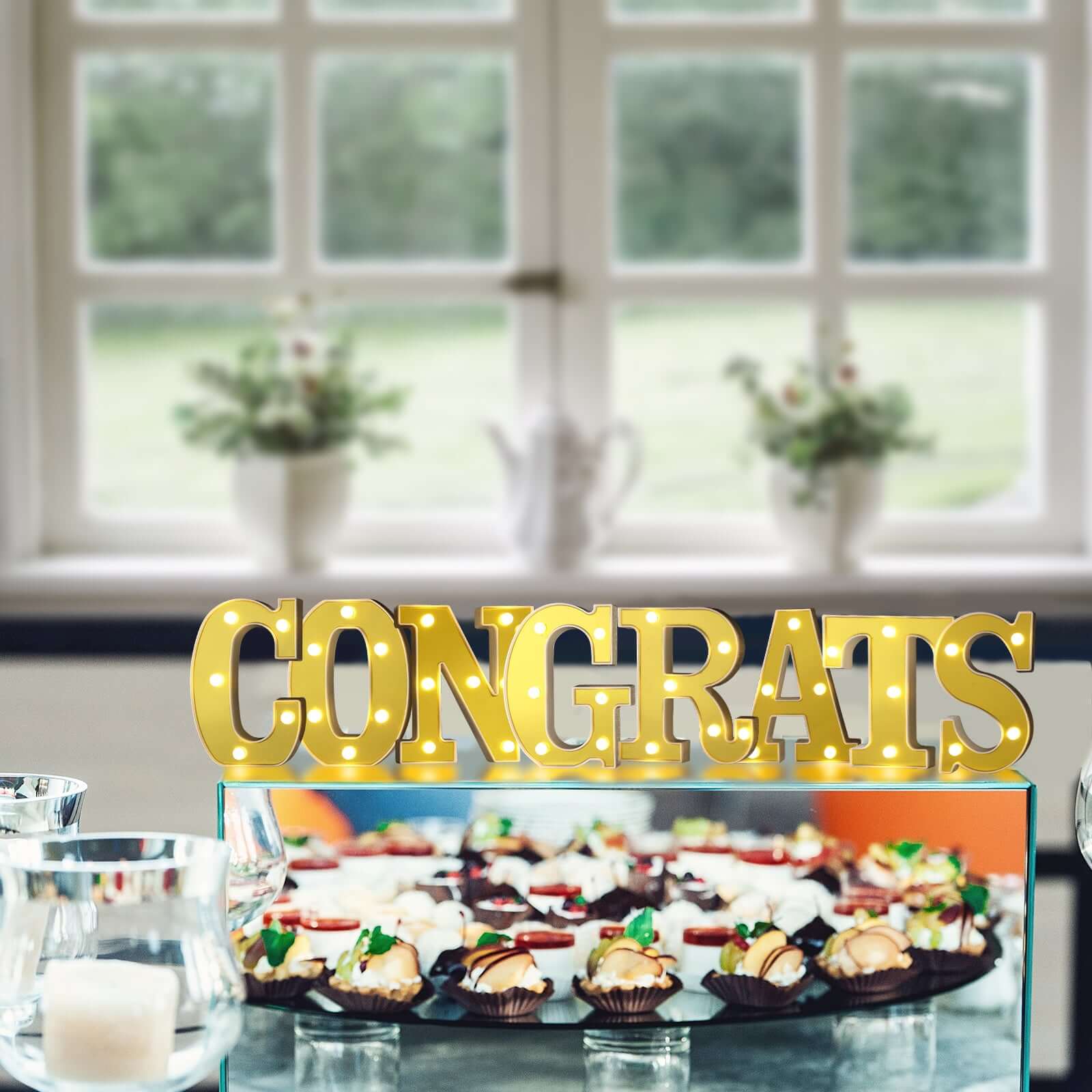 3D Marquee Letter "C" Warm White 5 LED Lights Gold - Chic Light - Up Decor for Events 6" - Linen Luxes