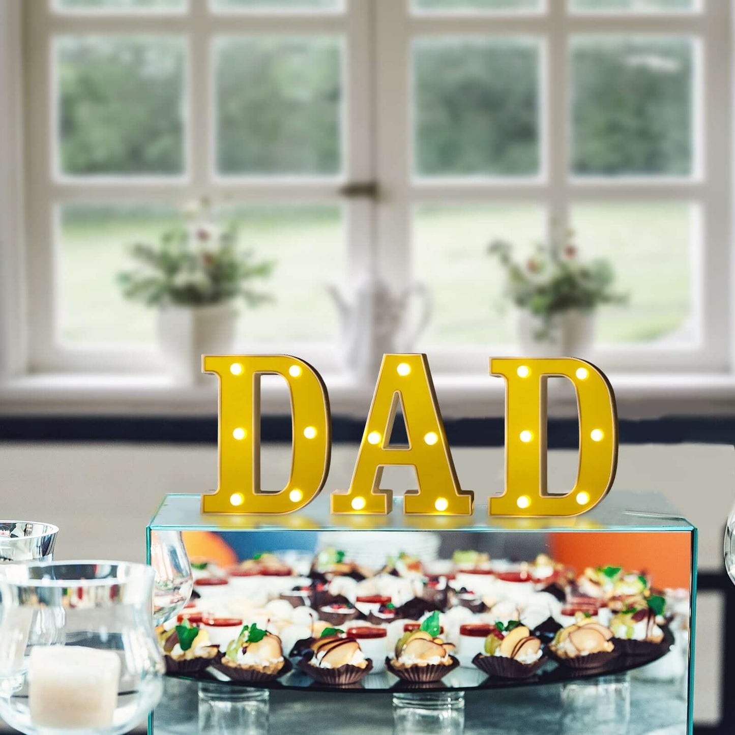 3D Marquee Letter "D" Warm White 6 LED Lights Gold - Chic Light - Up Decor for Events 6" - Linen Luxes