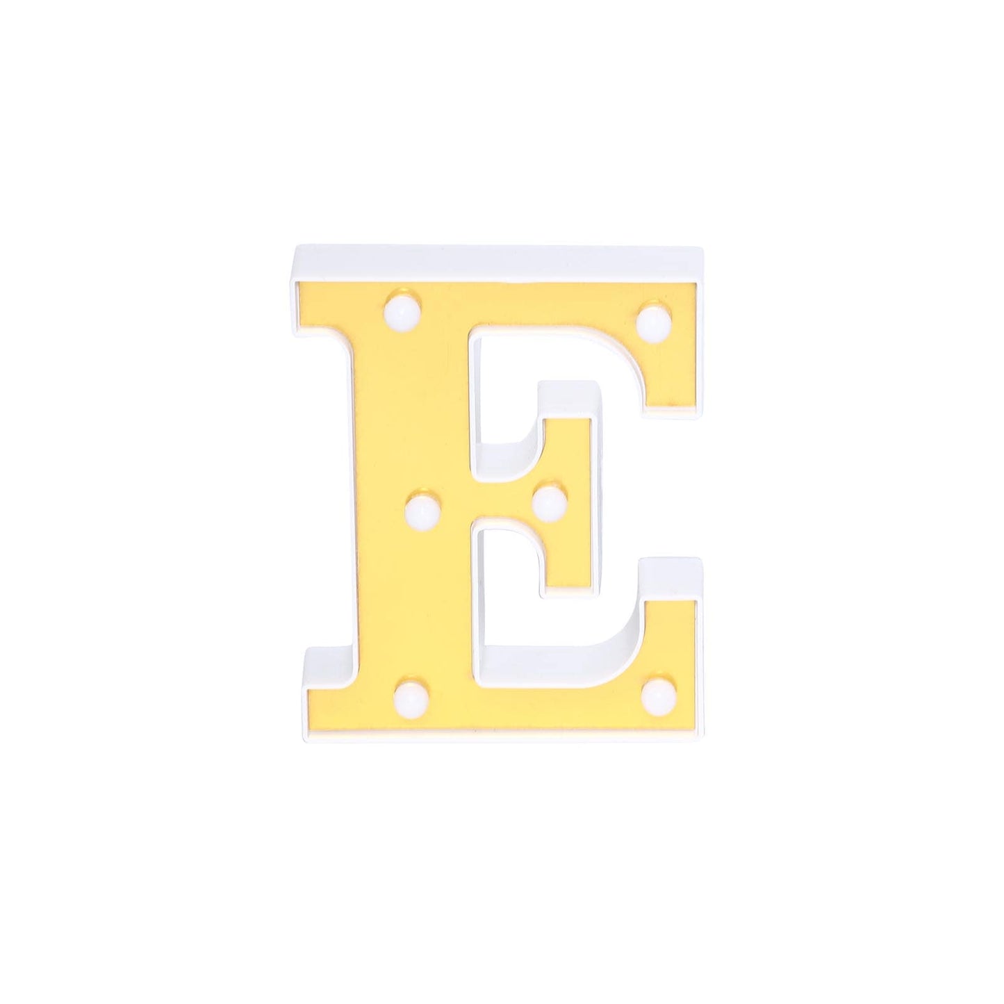 3D Marquee Letter "E" Warm White 6 LED Lights Gold - Chic Light - Up Decor for Events 6" - Linen Luxes