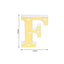 3D Marquee Letter "F" Warm White 5 LED Lights Gold - Chic Light - Up Decor for Events 6" - Linen Luxes